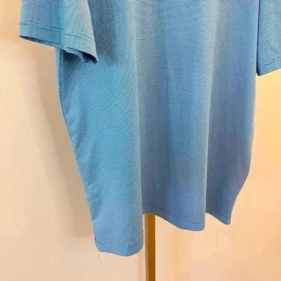 Men's Callaway XL Blue Golf Polo Shirt Short Sleeve Subtle Stripe Opti-Dri - Picture 8 of 10